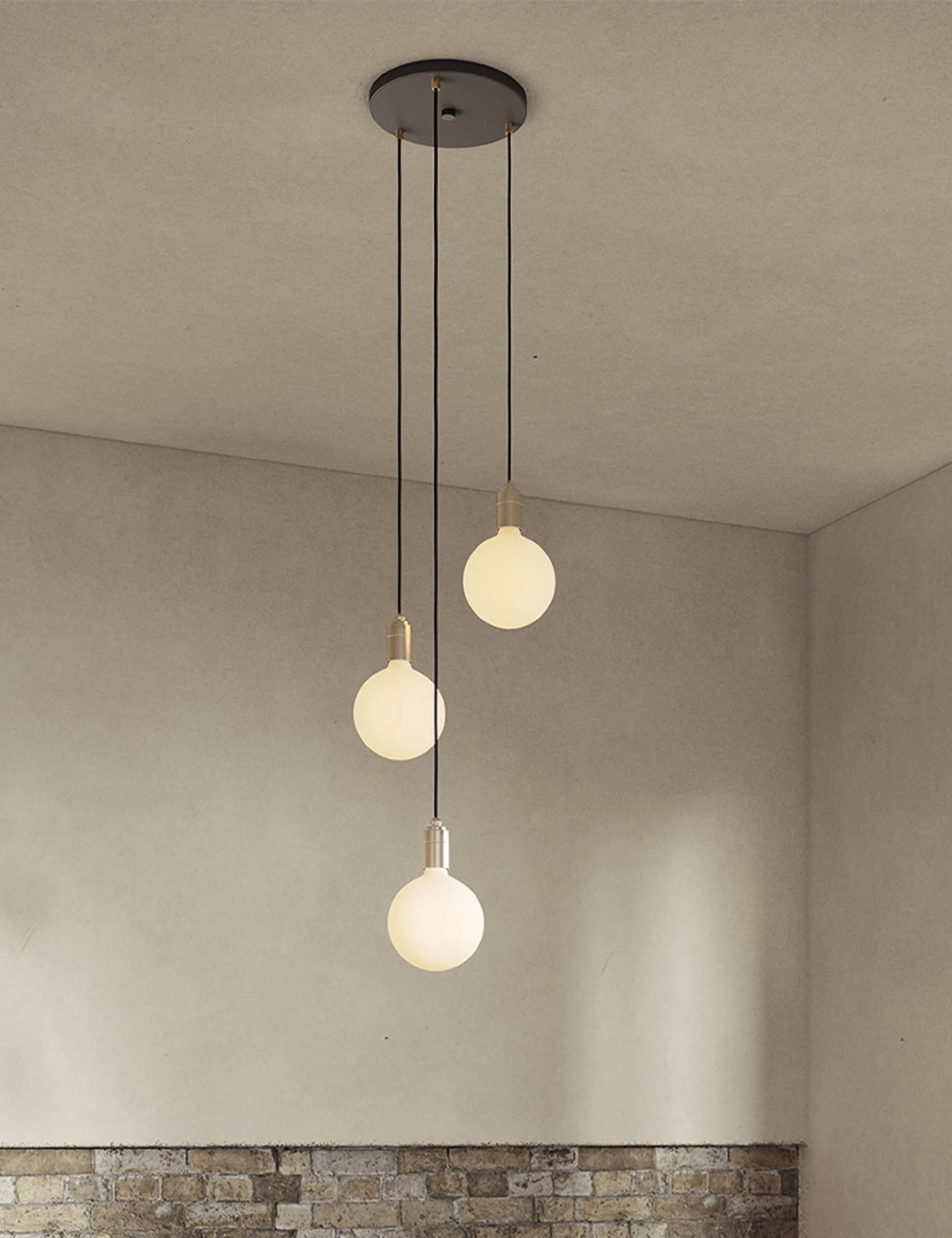 Triple Pendant Light with Sphere IV by Tala Lulu and Georgia