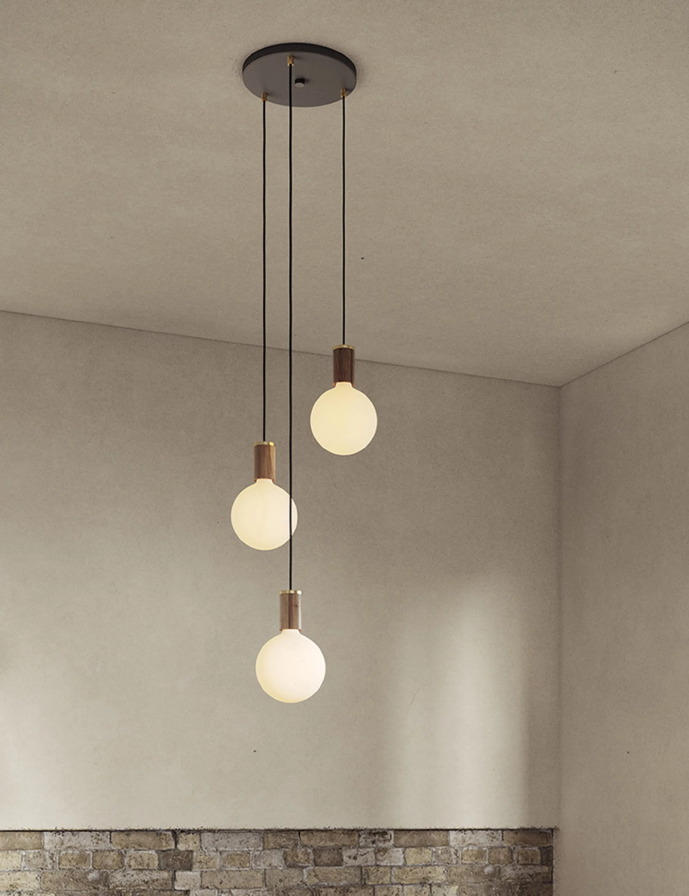 Triple Pendant Light with Sphere IV by Tala Lulu and Georgia