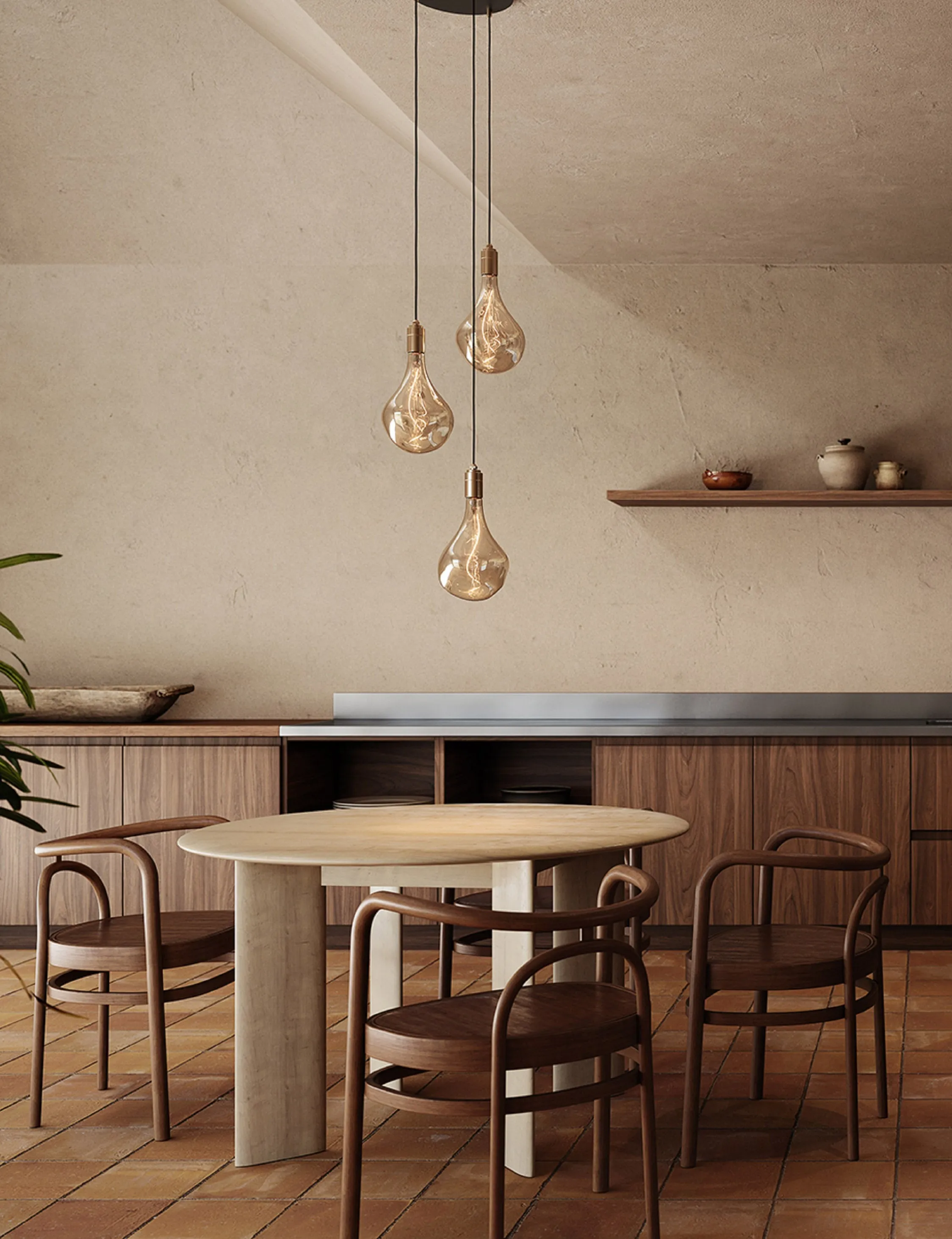 Triple Pendant Light with Voronoi II by Tala Lulu and Georgia