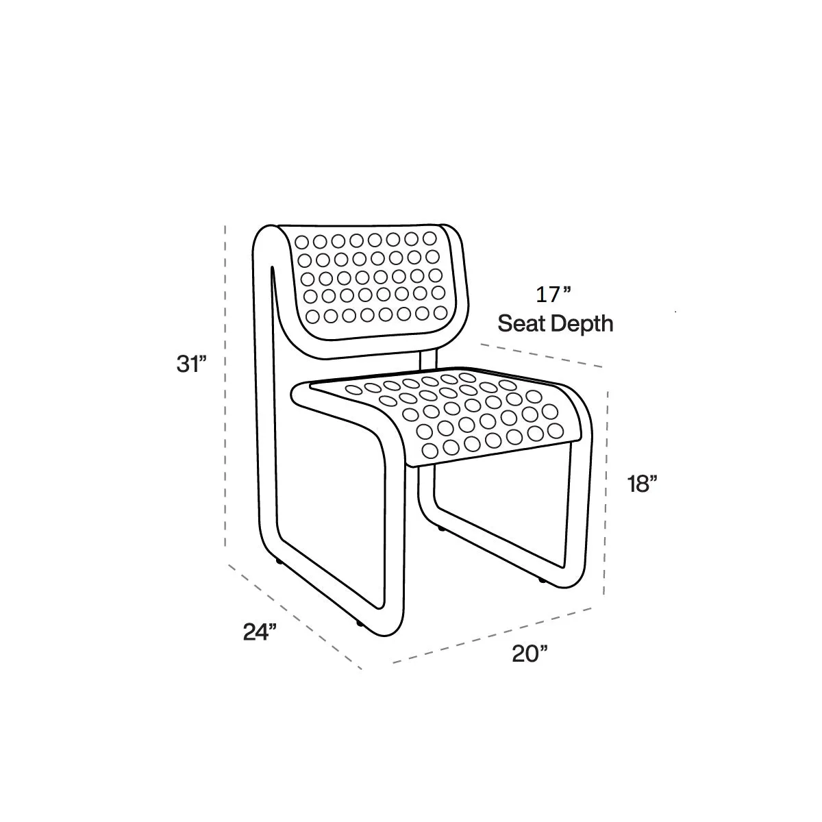 Tube Outdoor Dining Chair