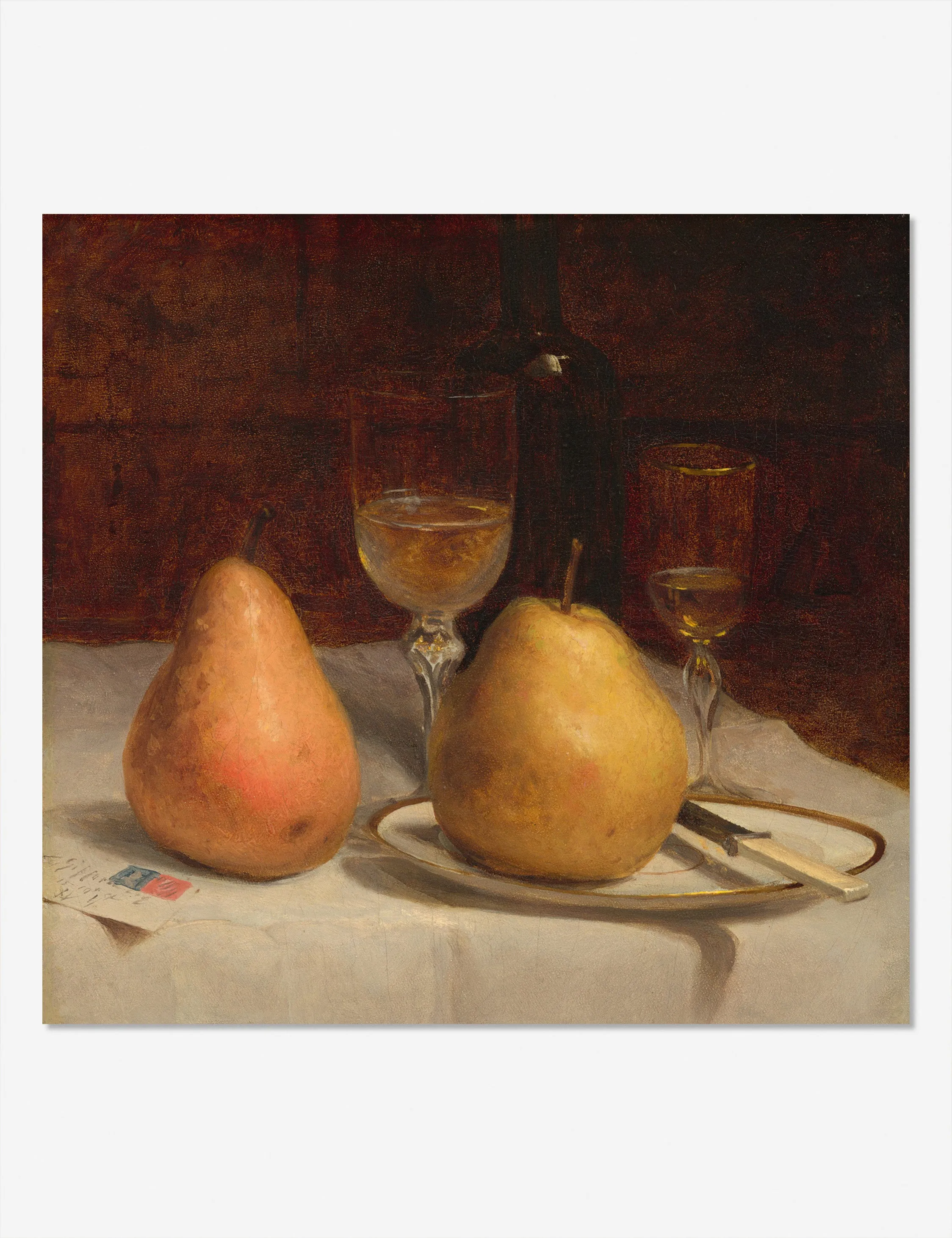 Two Pears on a Tabletop Print by Sanford Robinson Gifford Lulu and Georgia