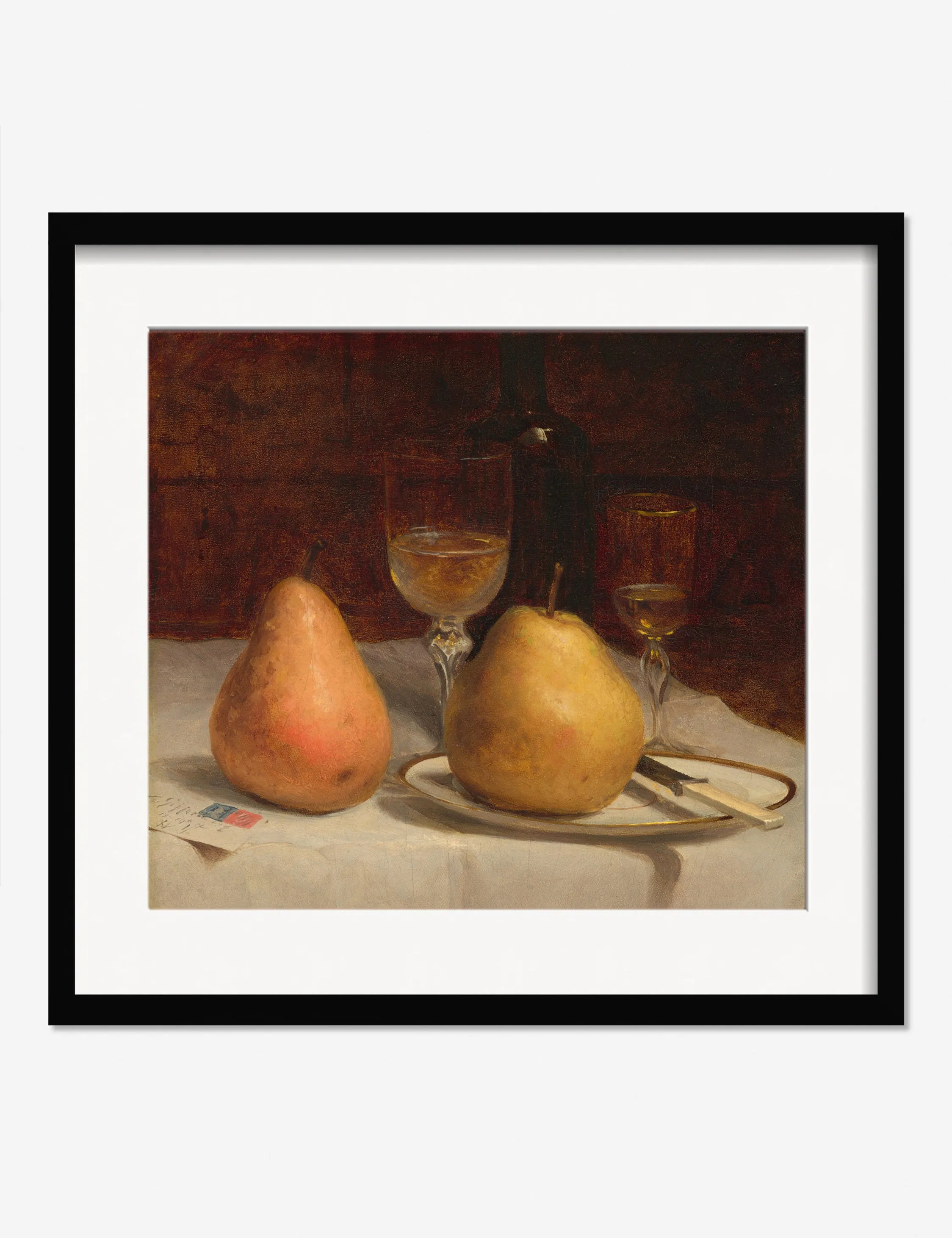 Two Pears on a Tabletop Print by Sanford Robinson Gifford Lulu and Georgia