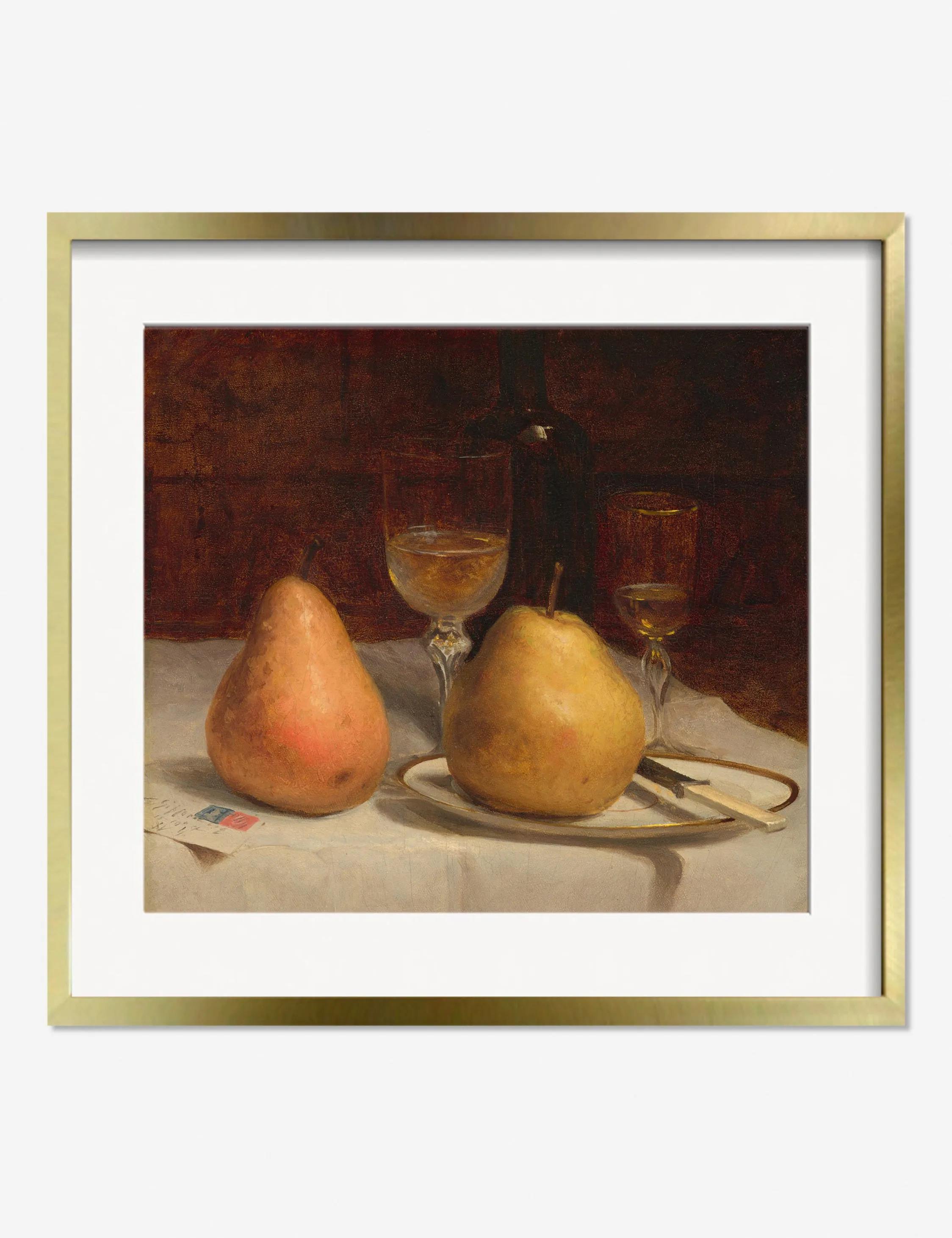 Two Pears on a Tabletop Print by Sanford Robinson Gifford Lulu and Georgia