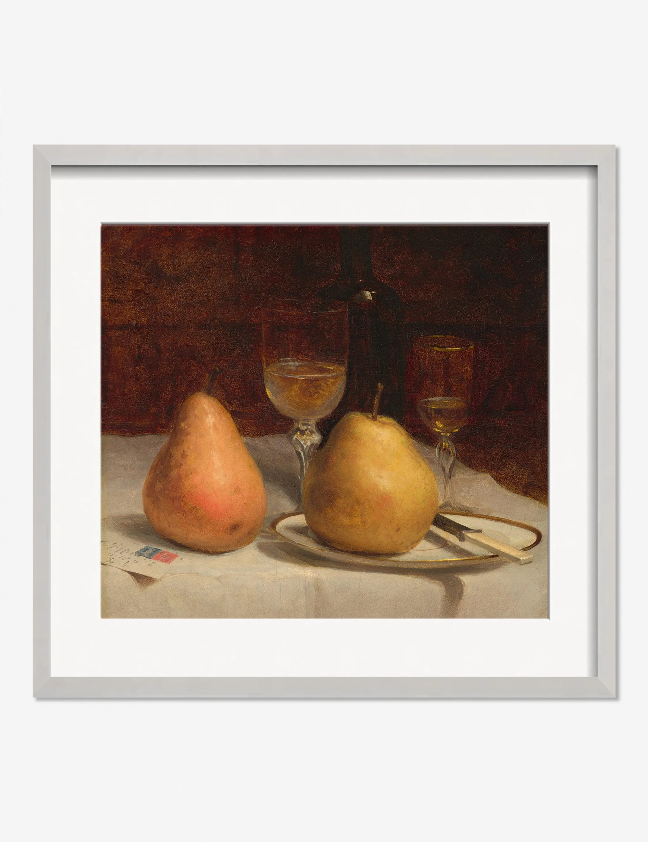 Two Pears on a Tabletop Print by Sanford Robinson Gifford Lulu and Georgia