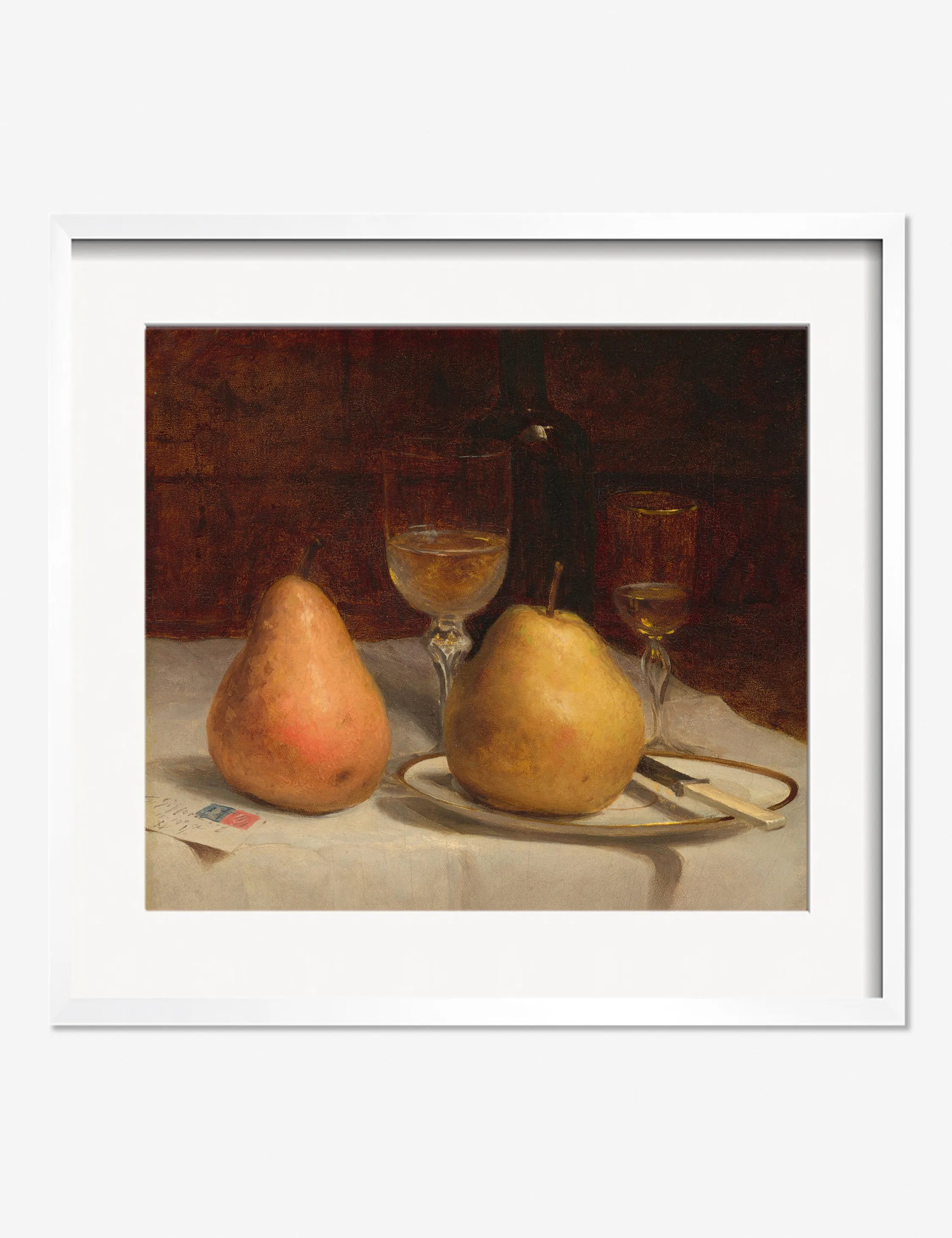 Two Pears on a Tabletop Print by Sanford Robinson Gifford Lulu and Georgia