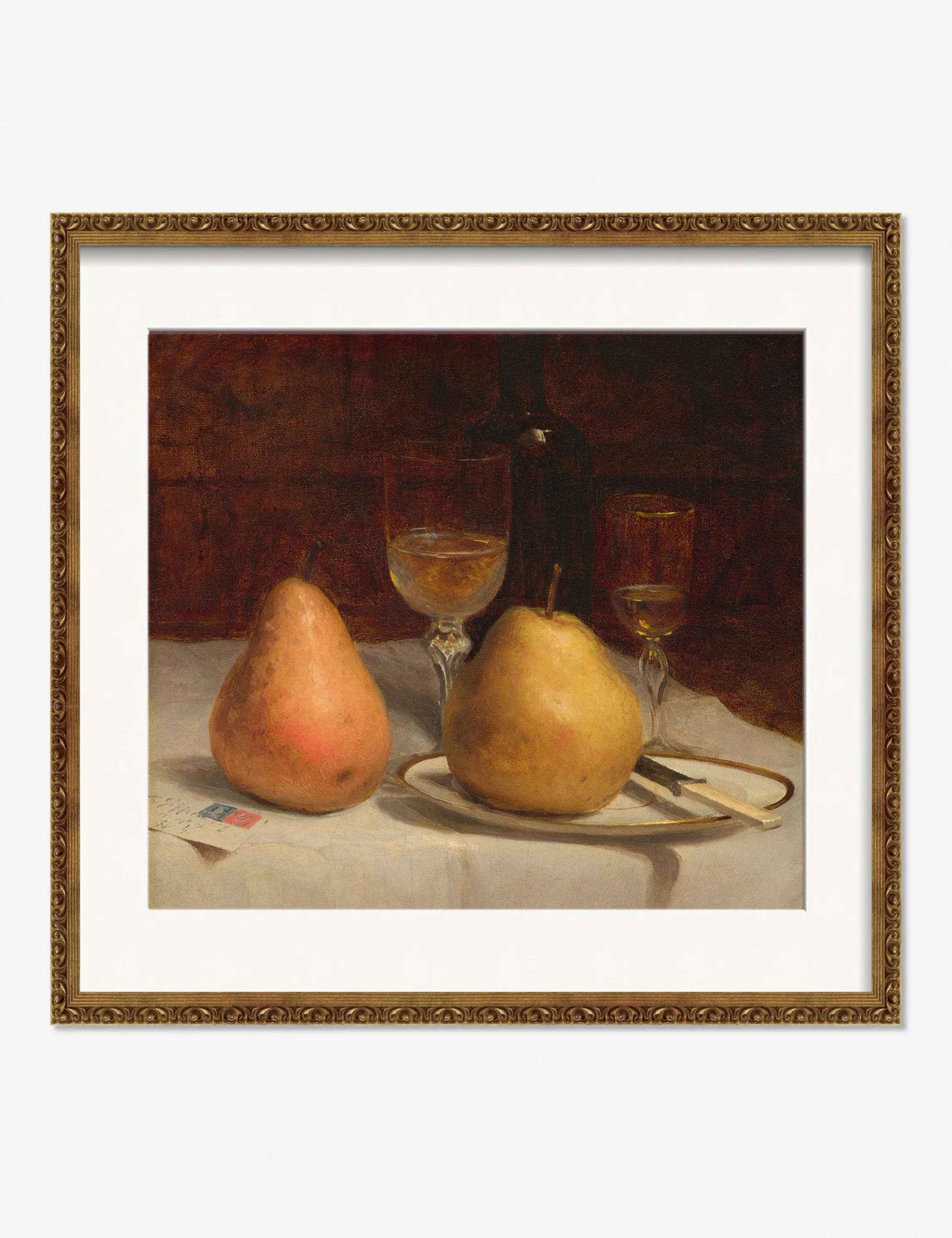 Two Pears on a Tabletop Print by Sanford Robinson Gifford Lulu and Georgia