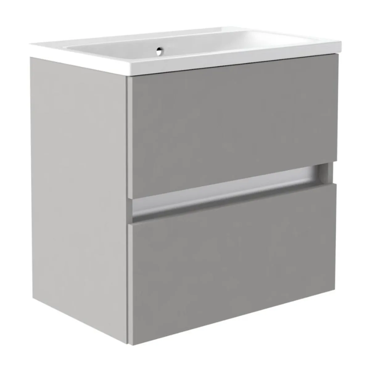 Utopia Qube Wall Mounted 2-Drawer Vanity Unit With Ceramic Washbasin