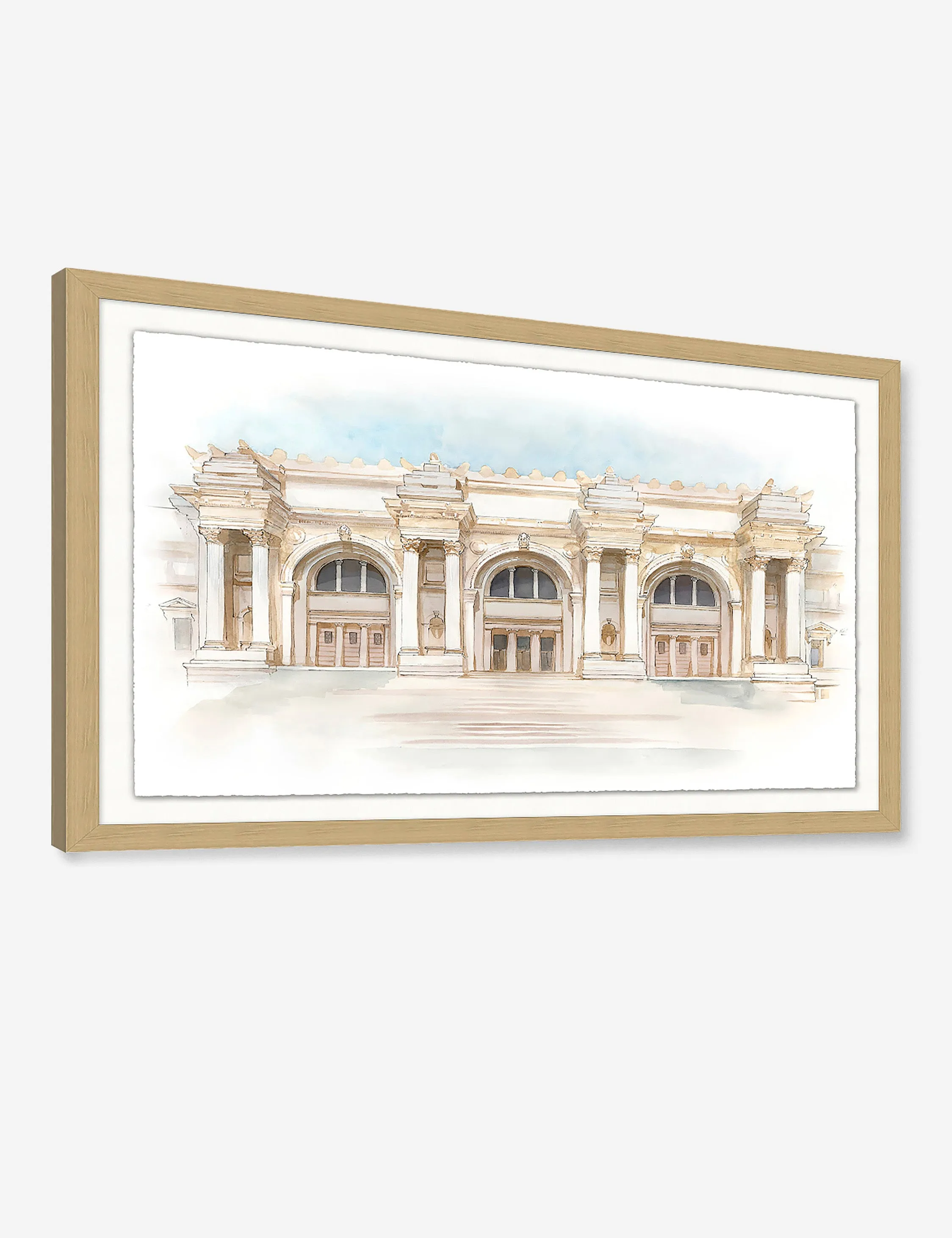 Watercolor of The Met Museum Wall Art Lulu and Georgia