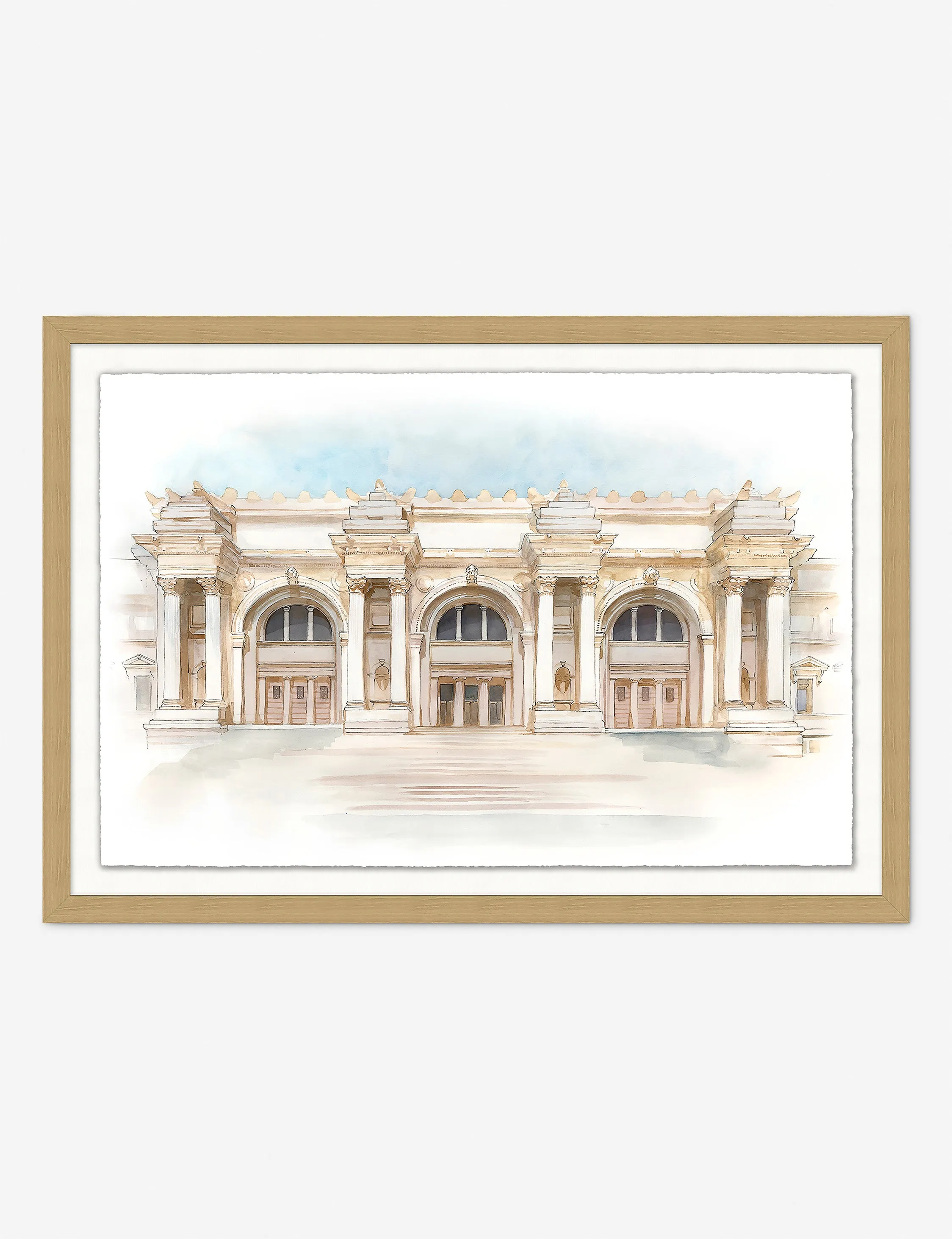 Watercolor of The Met Museum Wall Art Lulu and Georgia
